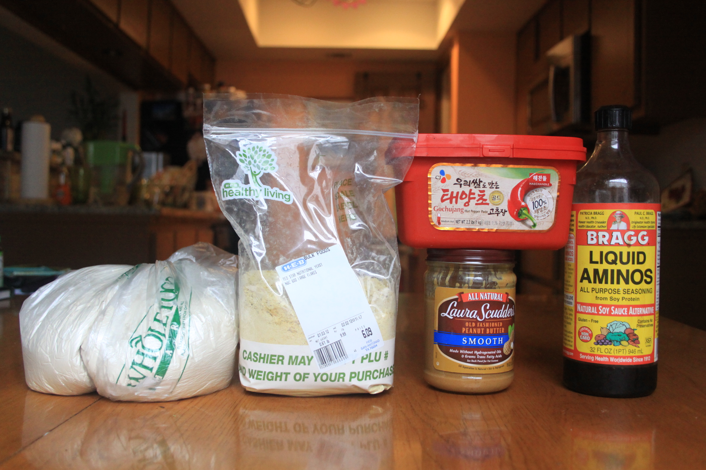 mix   cups of wheat gluten flour with   cups of nutritional